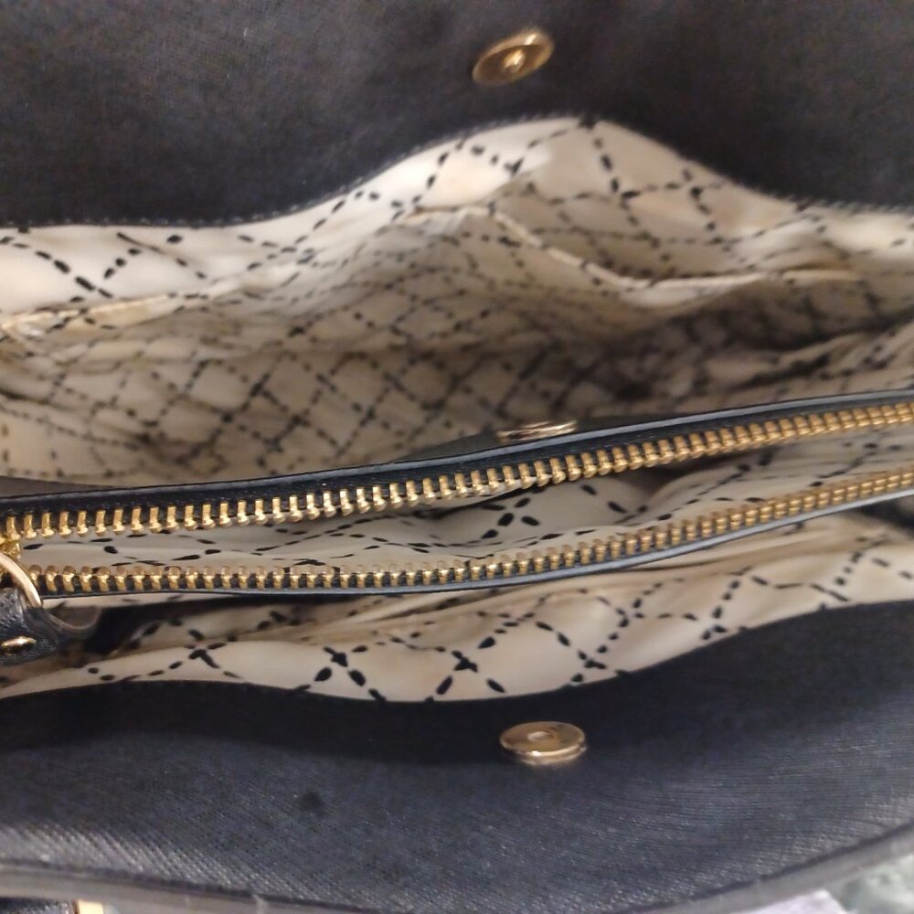 Kate Spade Newbury Lane Miles Black Structured Leather Satchel Shoulder Bag Tote - Picture 8 of 14